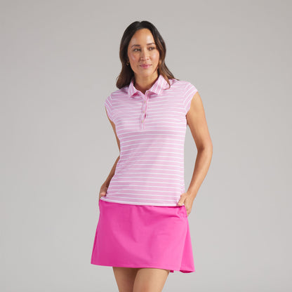 Women's Pique YD Stripe Cap Sleeve Golf Polo
 – PUMA Golf Hot Deal