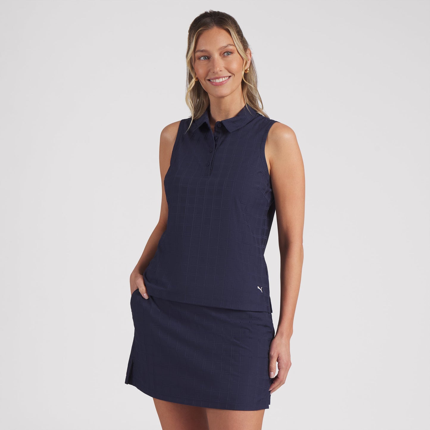 Women's Plaid Knit Sleeveless Golf Polo
 – PUMA Golf Hot Deal