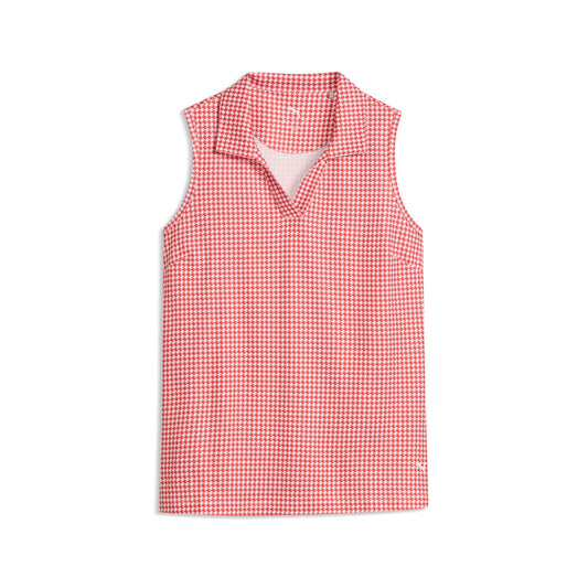 Women's CLOUDSPUN Mono Check Sleeveless Golf Polo
 – PUMA Golf On Sale