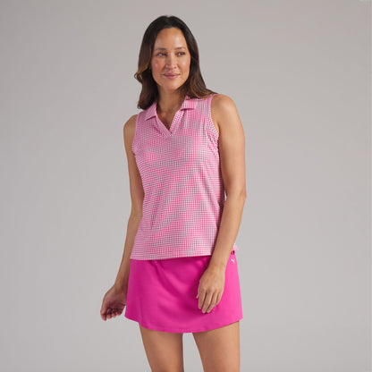Women's CLOUDSPUN Mono Check Sleeveless Golf Polo
 – PUMA Golf On Sale