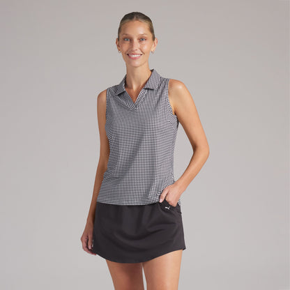Women's CLOUDSPUN Mono Check Sleeveless Golf Polo
 – PUMA Golf On Sale
